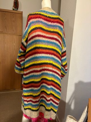 Abrigo de lana multicolor talla 40