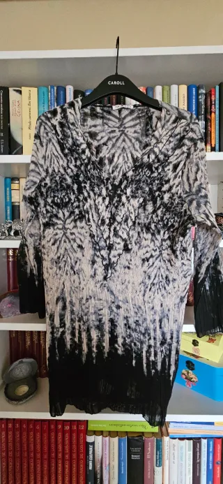 Punto Roma Camisa/Vestido Punto Beige/Negro