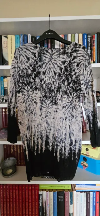 Punto Roma Camisa/Vestido Punto Beige/Negro