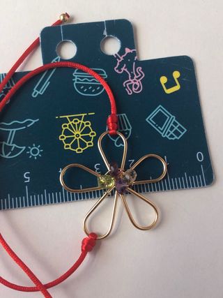 Pulsera Tous Flor y Gemas Roja y Dorada