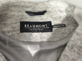 Abrigo lana gris ombre asimétrico