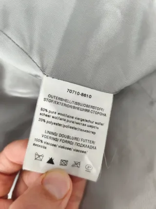 Abrigo lana gris ombre asimétrico