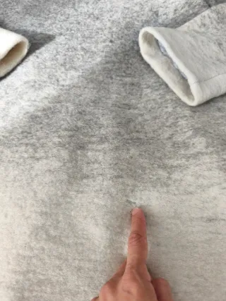 Abrigo lana gris ombre asimétrico