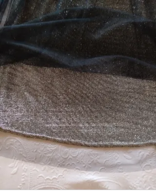 Gonna tessuto lamé nero/argento