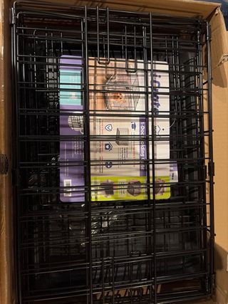 Jaula perro pequeña puerta única negra