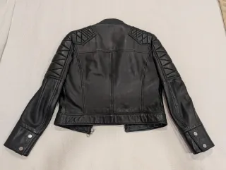 Chaqueta Biker Piel Negra Roja