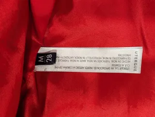 Chaqueta Biker Piel Negra Roja