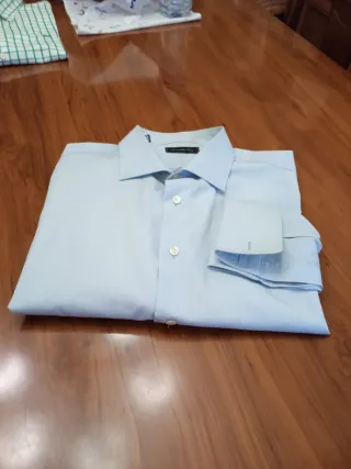 Camisa Emidio Tucci Puño Francés Azul