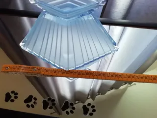 Vaso Art-Deco Vetro Azzurro