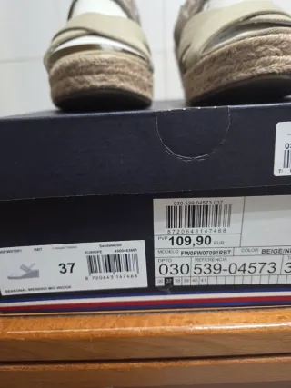 Sandalias cuña Tommy Hilfiger beige talla 37