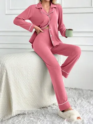 Pijama rosa algodón S-M NUEVA