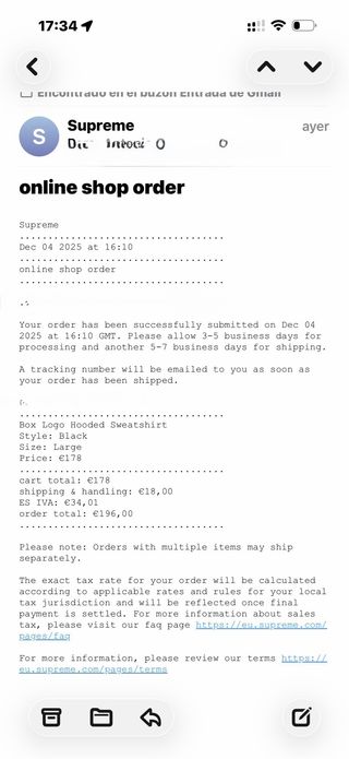 Supreme Box Logo 2025 en color negro, talla L