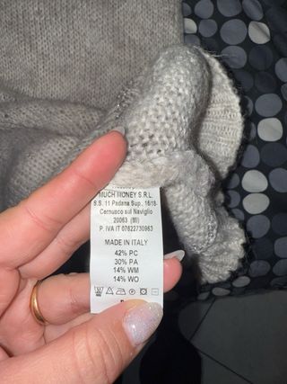 Maglione vestito beige/grigio taglia unica