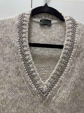 Maglione vestito beige/grigio taglia unica