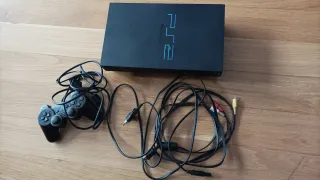 Consola PS2 Sony Negra + Mando y Cables