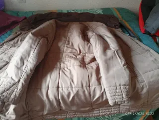 Abrigo reversible señora. Color marrón chocolate,