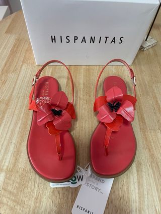 sandalias con flor de piel