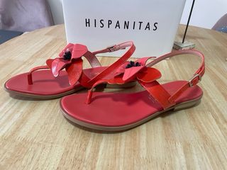 sandalias con flor de piel