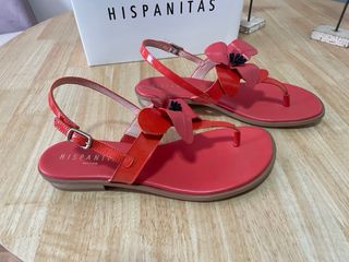 sandalias con flor de piel