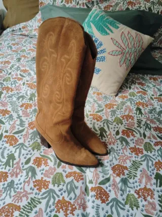 Botas cowboy piel Mango marrones