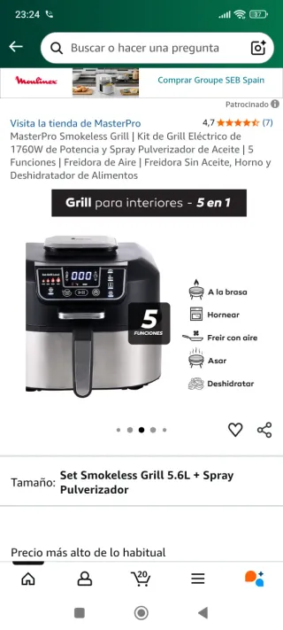Freidora Masterpro 5 en 1