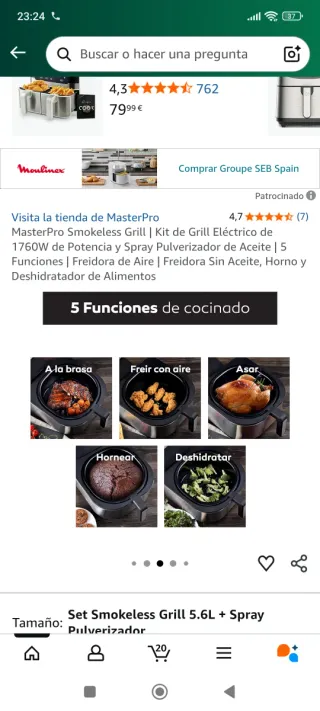 Freidora Masterpro 5 en 1