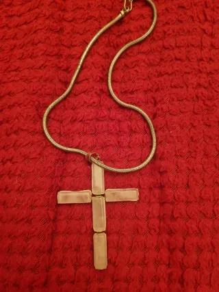 Colgante Cruz Plata Piedras Blancas