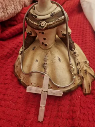 Colgante Cruz Plata Piedras Blancas