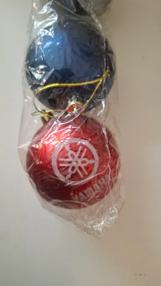 Palline Natale Yamaha Moto Blu e Rosse