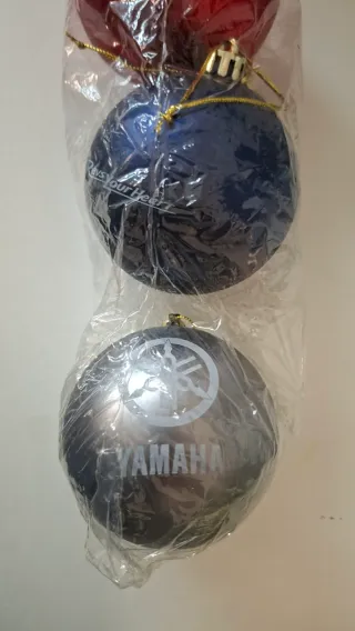 Palline Natale Yamaha Moto Blu e Rosse