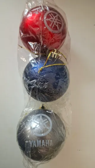 Palline Natale Yamaha Moto Blu e Rosse