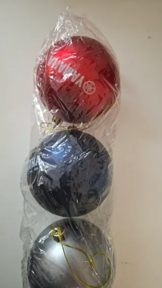 Palline Natale Yamaha Moto Blu e Rosse