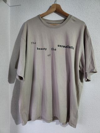 Camiseta beige gráfic artística vintage streetwear