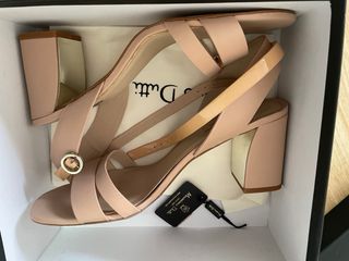 Sandalias tacón Massimo Dutti Beige/Rosa