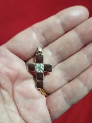 Colgante Cruz Plata Circonitas