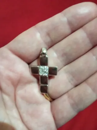 Colgante Cruz Plata Circonitas