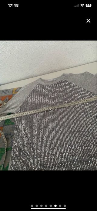 Jersey lentejuelas gris plata