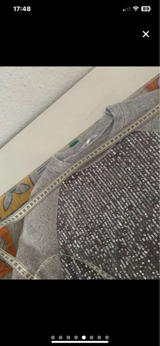 Jersey lentejuelas gris plata