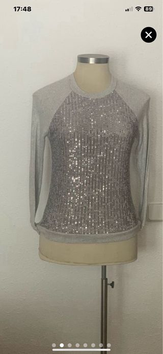 Jersey lentejuelas gris plata