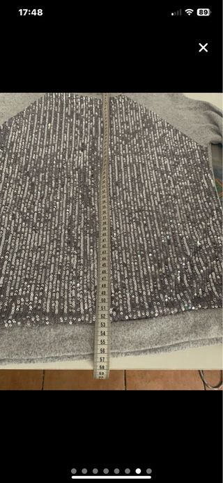 Jersey lentejuelas gris plata