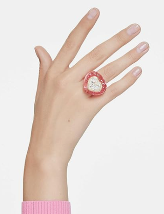 SWAROVSKI Anillo Corazón Rosa Nuevo