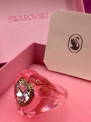 SWAROVSKI Anillo Corazón Rosa Nuevo