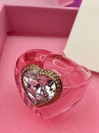 SWAROVSKI Anillo Corazón Rosa Nuevo