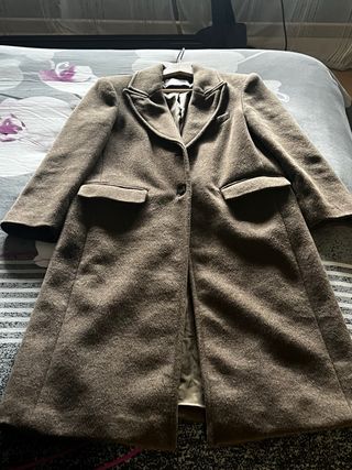 Abrigo largo marrón mujer