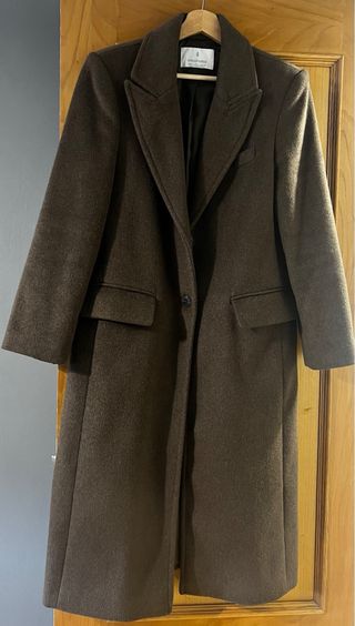 Abrigo largo marrón mujer