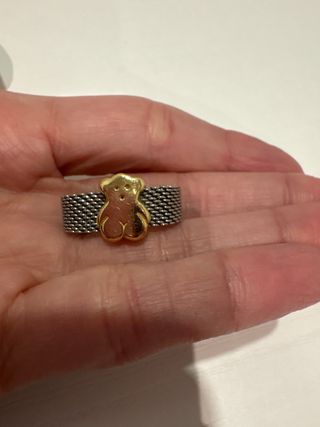 Anillo Tous Oso Dorado y Plateado