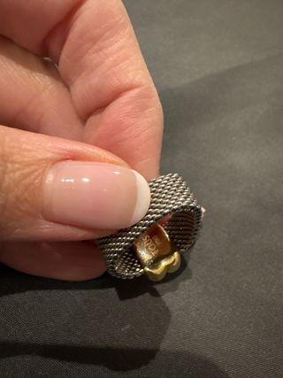 Anillo Tous Oso Dorado y Plateado