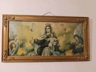 Cuadro Vintage Virgen y Niño