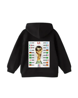 Sudadera Negra con Diseño Mundial