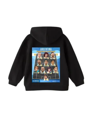 Sudadera Negra con Diseño Mundial